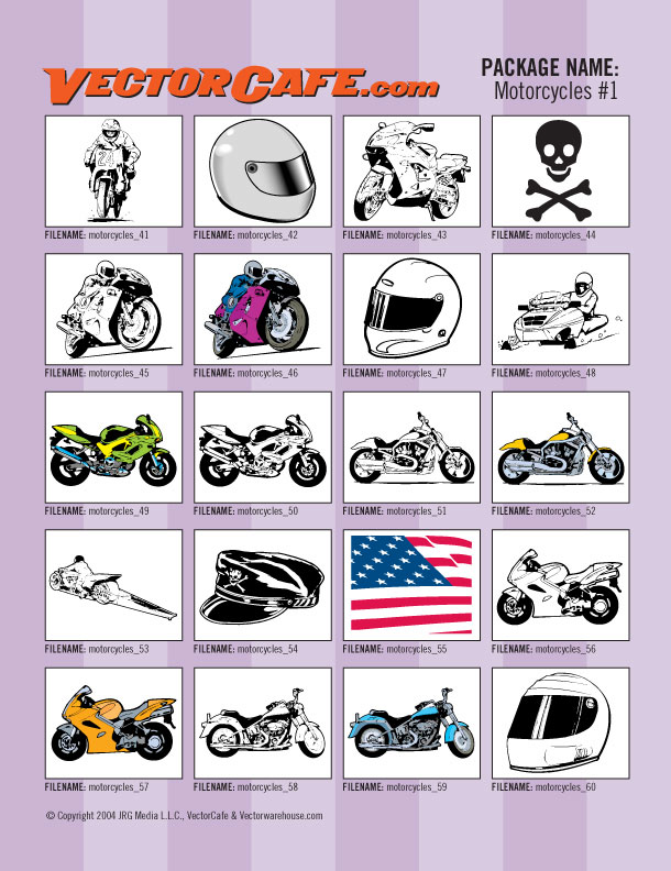 Motorcycle Clip Art Image Pac 01